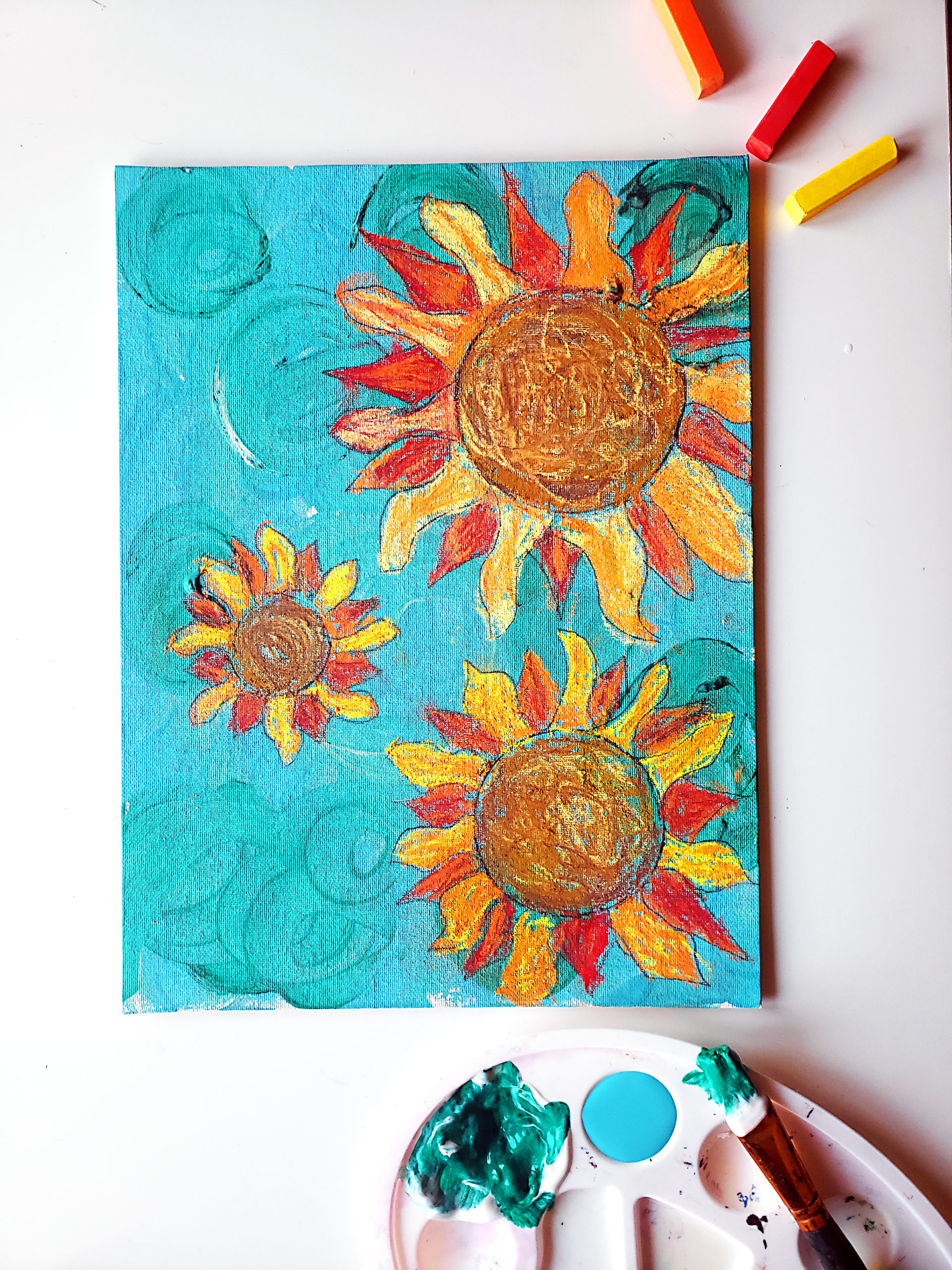 Whimsical Van Gogh art project to support an art history lesson on post-impressionism. 